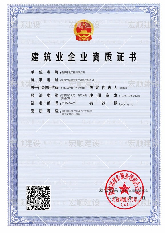 模版腳手架、施工勞務不分等級資質